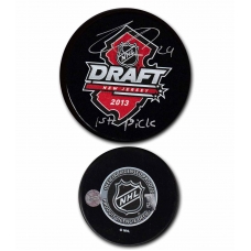 Nathan McKinnon signed 2013 Draft Hockey Puck Frameworth hologram JSA Authenticated